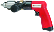 #UT8896R - 1/2" Reversing - Air Powered Drill - Handle Exhaust - USA Tool & Supply