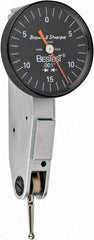 TESA Brown & Sharpe - 0.03 Inch Range, 0.001 Inch Dial Graduation, Horizontal Dial Test Indicator - 1 Inch Black Dial, 0-15-0 Dial Reading - USA Tool & Supply