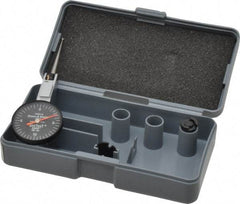 TESA Brown & Sharpe - 0.02 Inch Range, 0.0005 Inch Dial Graduation, Horizontal Dial Test Indicator - 1 Inch Black Dial, 0-10-0 Dial Reading - USA Tool & Supply