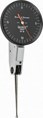 TESA Brown & Sharpe - 0.02 Inch Range, 0.0005 Inch Dial Graduation, Horizontal Dial Test Indicator - 1-1/2 Inch Black Dial, 0-10-0 Dial Reading - USA Tool & Supply