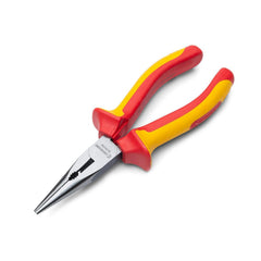 Long Nose Plier: 6″ OAL, Side Cutter Serrated Jaw