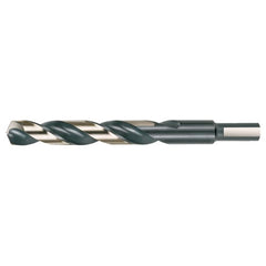 29/64 RHS / RHC HSS 135 Degree Split Point Heavy Duty Mechanics Length Drill - Black & Gold - Exact Industrial Supply
