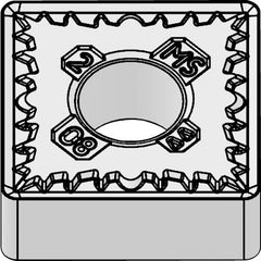 SNMG 433 Double-sided|G WS10PT, 3/64″ Corner Radius, 3/16″ Thick, 1/2″ Inscribed Circle, AlTiSiN, Square, Turning Indexable Insert - USA Tool & Supply