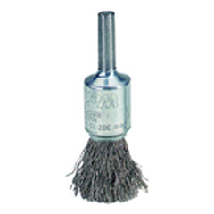 4″ Diameter - Crimped Steel Wire Stem Mounted Brush - USA Tool & Supply