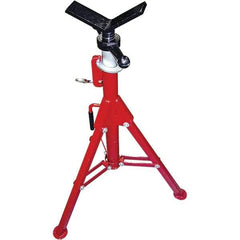 Rothenberger - 1/2" to 8" Pipe Capacity, Portable Folding Vee-Head Stand - 27" to 50" High, 2,500 Lb Capacity - USA Tool & Supply