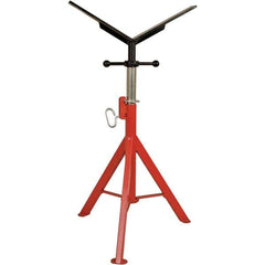 Rothenberger - 1/2" to 16" Pipe Capacity, Portable Folding Vee-Head Stand - 27" to 50" High, 2,500 Lb Capacity - USA Tool & Supply