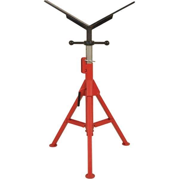 Rothenberger - 1/2" to 16" Pipe Capacity, Portable Folding Vee-Head Stand - 27" to 50" High, 2,500 Lb Capacity - USA Tool & Supply