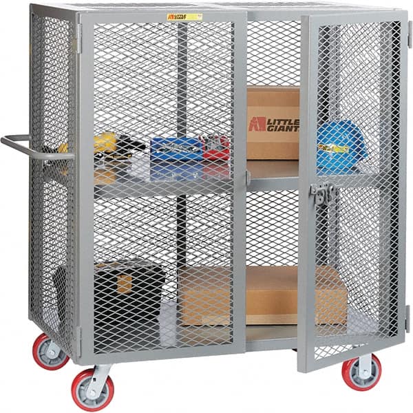 Little Giant - Lockers Type: Heavy Duty Mesh Security Cabinet Number of Tiers: 2 - USA Tool & Supply