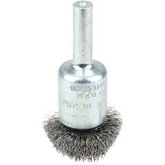 1″ Circular Flared Crimped Wire End Brush, .008″ Steel Fill - USA Tool & Supply