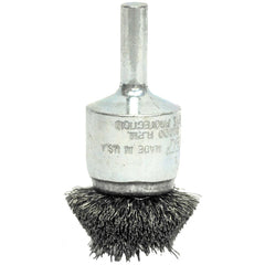‎1-1/2″ Circular Flared Crimped Wire End Brush, .006″ Stainless Steel Fill - USA Tool & Supply