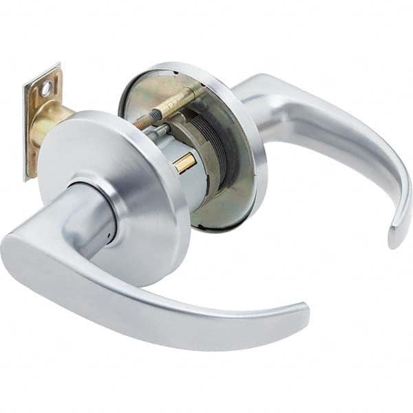 Privacy Lever Lockset for 1-3/4 to 2-1/8″ Thick Doors No Cylinder, 2-3/4″ Backset, Satin Chrome\xB6Antimicrobial Coated Finish