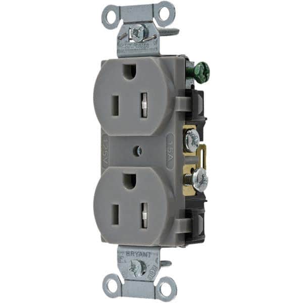 Bryant Electric - Straight Blade Receptacles Receptacle Type: Duplex Receptacle Grade: Commercial - USA Tool & Supply