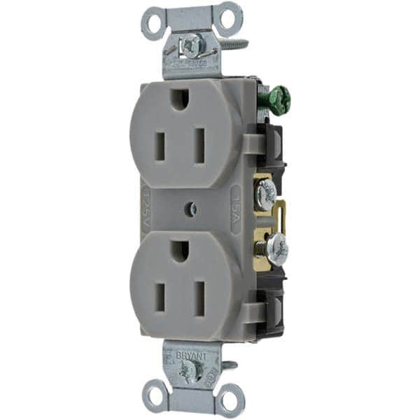 Bryant Electric - Straight Blade Receptacles Receptacle Type: Duplex Receptacle Grade: Commercial - USA Tool & Supply