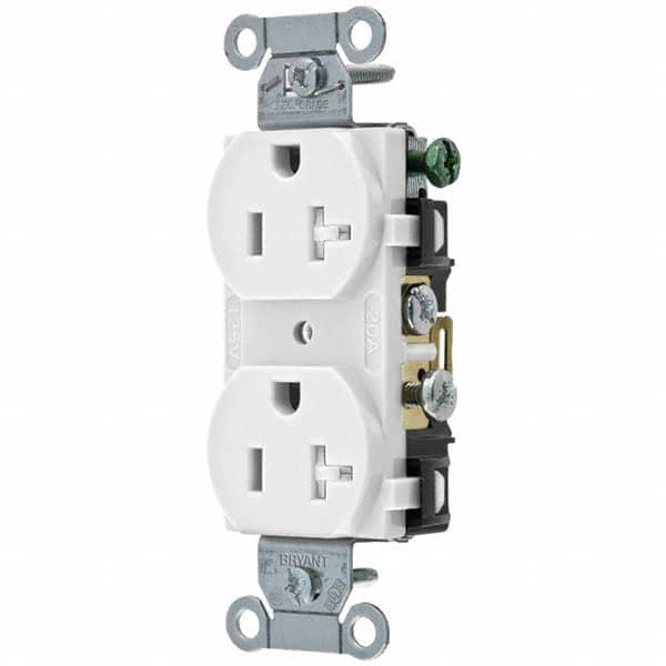 Bryant Electric - Straight Blade Receptacles Receptacle Type: Duplex Receptacle Grade: Commercial - USA Tool & Supply