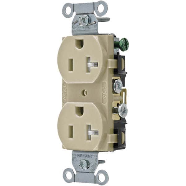 Bryant Electric - Straight Blade Receptacles Receptacle Type: Duplex Receptacle Grade: Commercial - USA Tool & Supply
