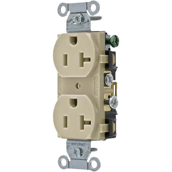 Bryant Electric - Straight Blade Receptacles Receptacle Type: Duplex Receptacle Grade: Commercial - USA Tool & Supply