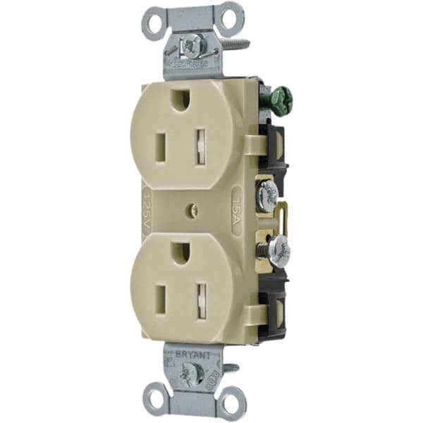 Bryant Electric - Straight Blade Receptacles Receptacle Type: Duplex Receptacle Grade: Commercial - USA Tool & Supply