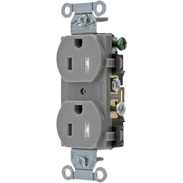 Bryant Electric - Straight Blade Receptacles Receptacle Type: Duplex Receptacle Grade: Commercial - USA Tool & Supply