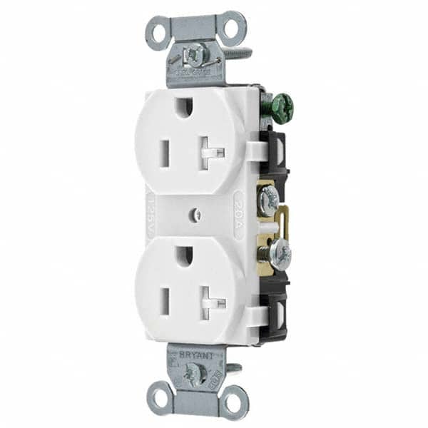 Bryant Electric - Straight Blade Receptacles Receptacle Type: Duplex Receptacle Grade: Commercial - USA Tool & Supply