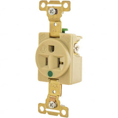 Bryant Electric - Straight Blade Receptacles Receptacle Type: Single Receptacle Grade: Hospital - USA Tool & Supply