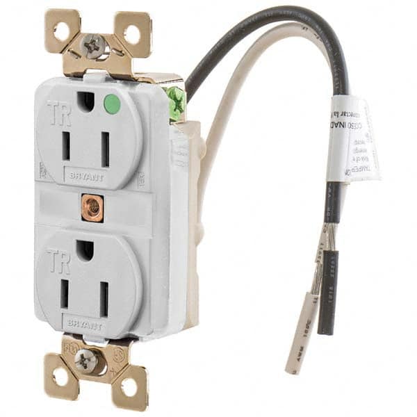 Bryant Electric - Straight Blade Receptacles Receptacle Type: Duplex Receptacle Grade: Hospital - USA Tool & Supply