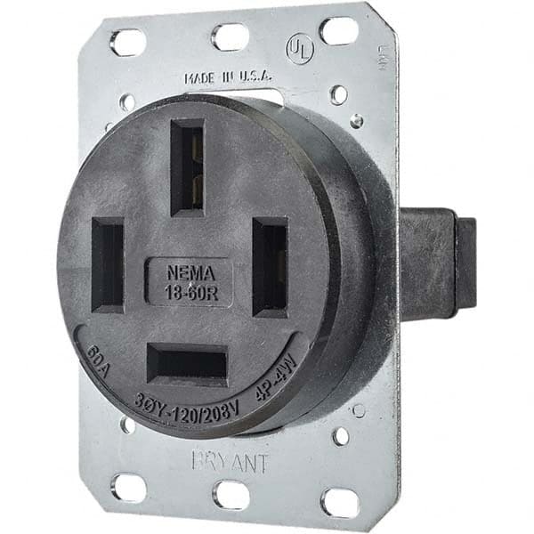 Bryant Electric - Straight Blade Receptacles Receptacle Type: Single Receptacle Grade: Industrial - USA Tool & Supply