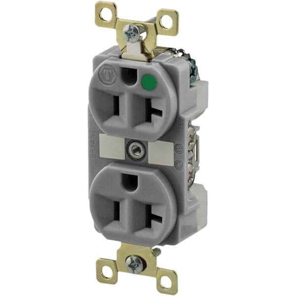 Bryant Electric - Straight Blade Receptacles Receptacle Type: Duplex Receptacle Grade: Hospital - USA Tool & Supply