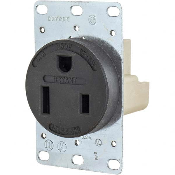 Bryant Electric - Straight Blade Receptacles Receptacle Type: Single Receptacle Grade: Industrial - USA Tool & Supply