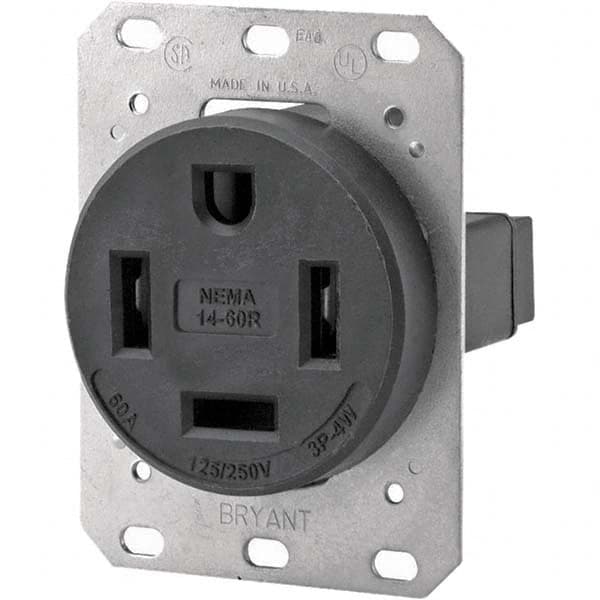 Bryant Electric - Straight Blade Receptacles Receptacle Type: Single Receptacle Grade: Industrial - USA Tool & Supply