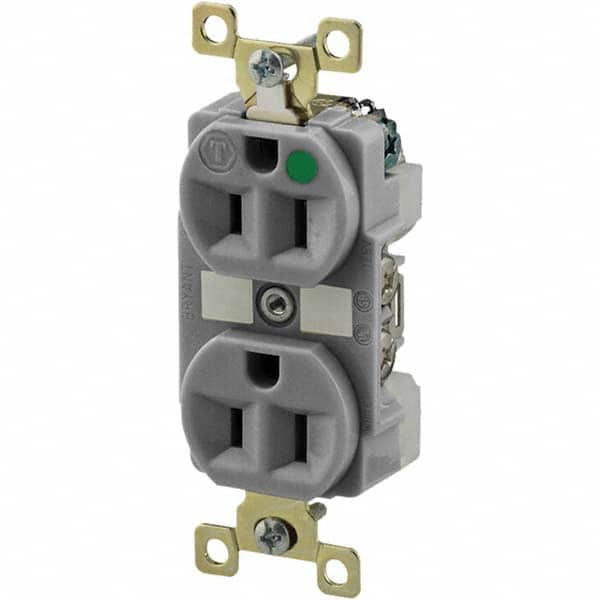 Bryant Electric - Straight Blade Receptacles Receptacle Type: Duplex Receptacle Grade: Hospital - USA Tool & Supply