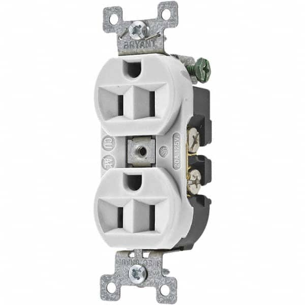 Bryant Electric - Straight Blade Receptacles Receptacle Type: Duplex Receptacle Grade: Specification - USA Tool & Supply