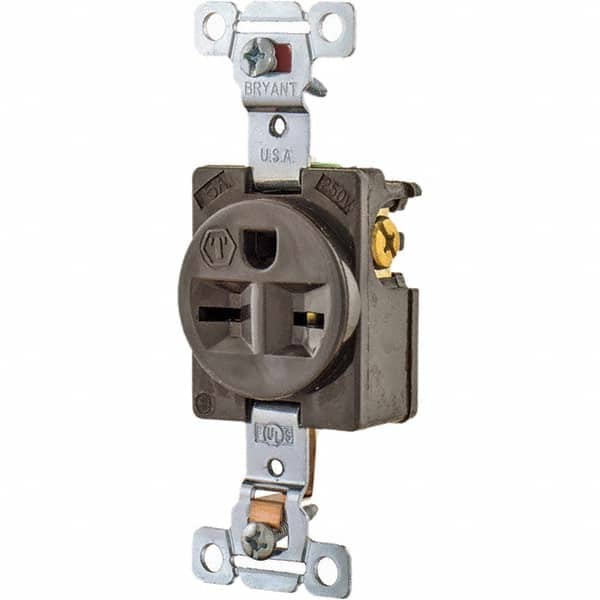 Bryant Electric - Straight Blade Receptacles Receptacle Type: Single Receptacle Grade: Industrial - USA Tool & Supply