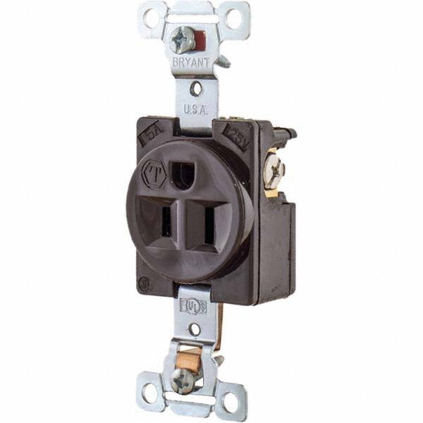 Bryant Electric - Straight Blade Receptacles Receptacle Type: Single Receptacle Grade: Industrial - USA Tool & Supply