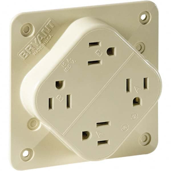 Bryant Electric - Straight Blade Receptacles Receptacle Type: Fourplex Receptacle Grade: Industrial - USA Tool & Supply