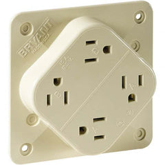 Bryant Electric - Straight Blade Receptacles Receptacle Type: Fourplex Receptacle Grade: Industrial - USA Tool & Supply