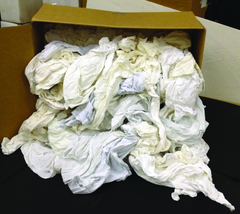 White T-Shirt Wiper - 50 lb Box - USA Tool & Supply