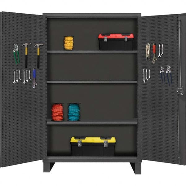 Durham - 3 Shelf Pegboard Storage Cabinet - USA Tool & Supply