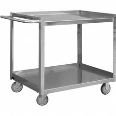 Mobile Utility Cart: Stainless Steel, Silver Swivel, Polyurethane Wheels