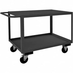 Heavy-Duty Service Utility Cart: Gray Polyolefin Wheels