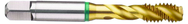 M16x2.0 6H 4-Flute Cobalt Green Ring Semi-Bottoming 40 degree Spiral Flute Tap-TiN - USA Tool & Supply