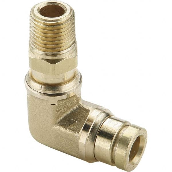 Parker - Metal Push-To-Connect Tube Fittings Type: Male Swivel Elbow Tube Outside Diameter (Inch): 1/4 - USA Tool & Supply