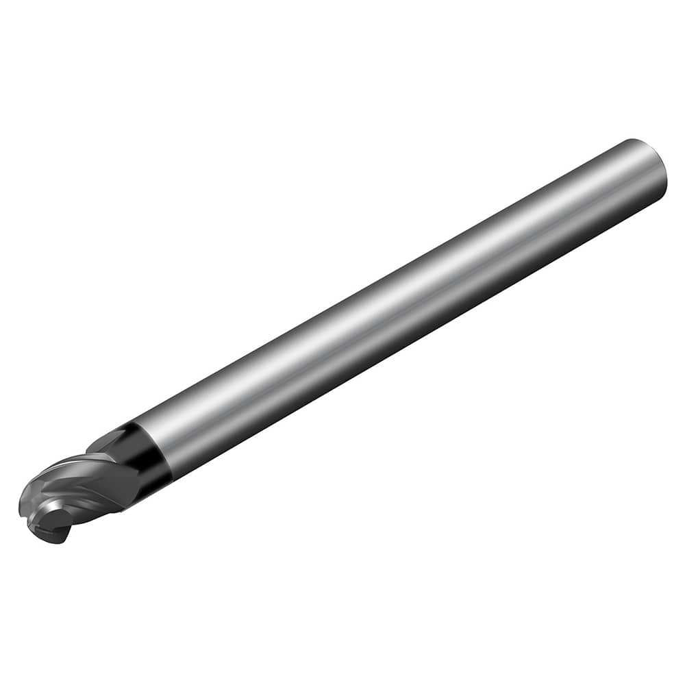 Sandvik Coromant - 1/2" Diam, 5/8" LOC, 3 Flute Solid Carbide Ball End Mill - Exact Industrial Supply