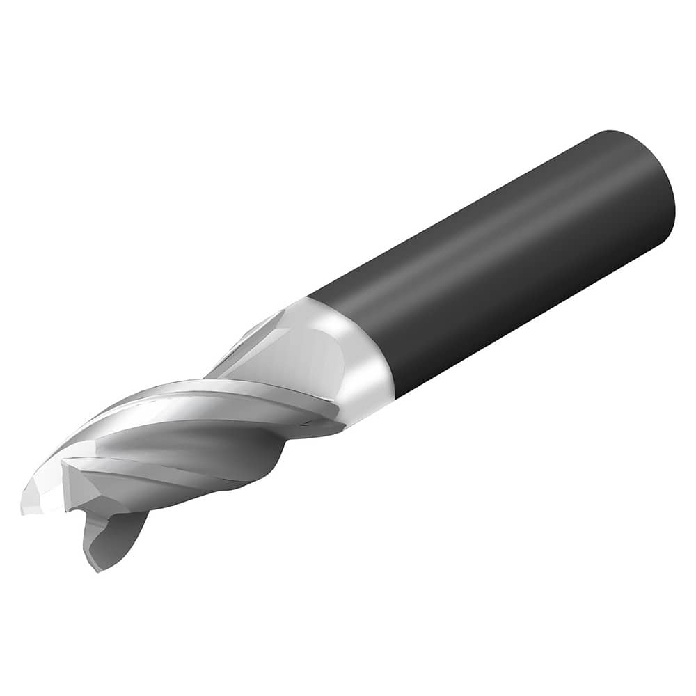 Sandvik Coromant - 3/8" Diam 3 Flute Solid Carbide 0.06" Corner Radius End Mill - Exact Industrial Supply