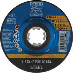 PFERD - Depressed-Center Wheels; Hole Size (Inch): 1/4 ; Connector Type: Arbor ; Wheel Type Number: Type 1 ; Abrasive Material: Aluminum Oxide ; Maximum RPM: 13300.000 ; Grit: 24 - Exact Industrial Supply