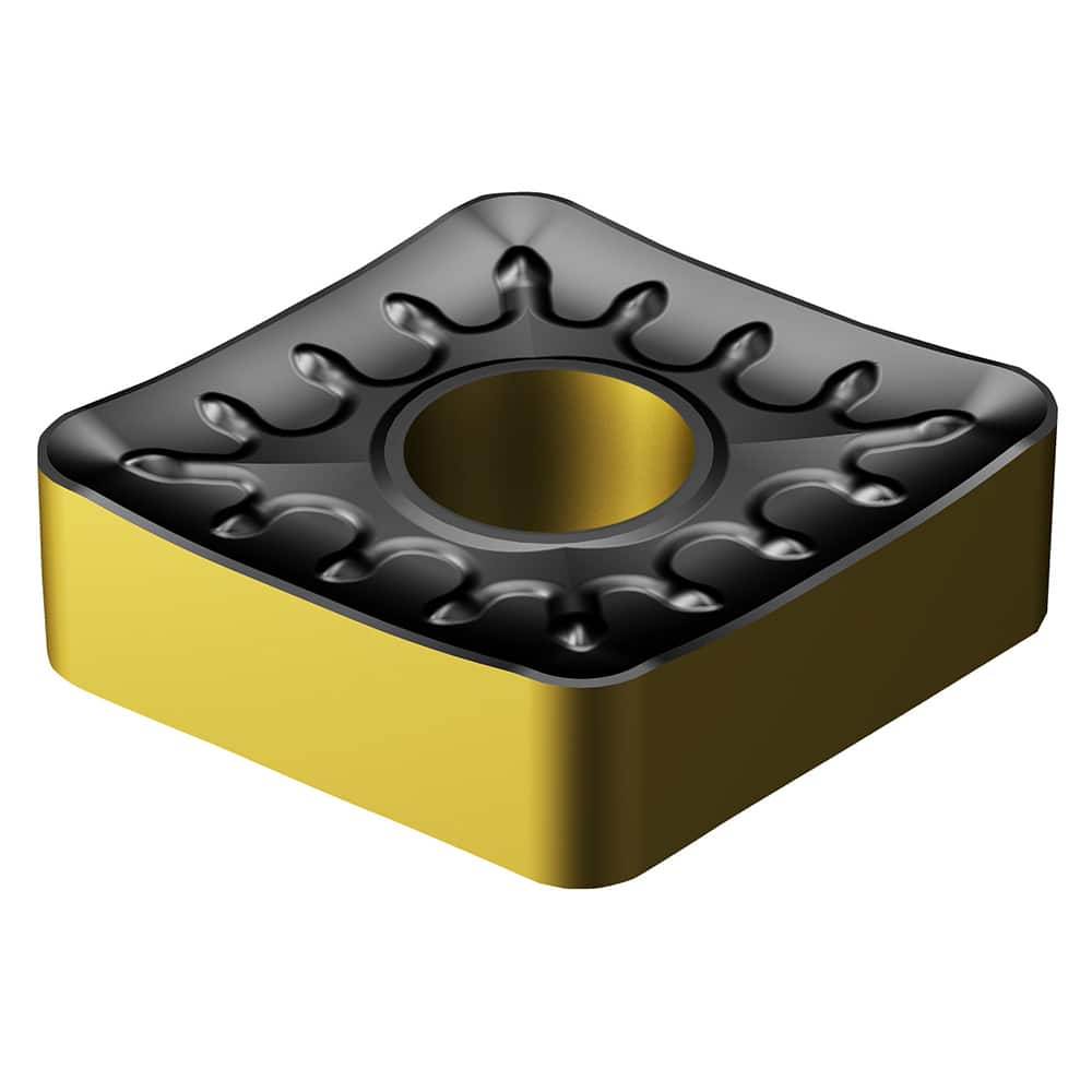 CNMM 642-QR 4425 Carbide Turning Insert Al2O3/TiN/TiCN Finish, Neutral, 3/4″ Inscribed Circle, 0.0313″ Corner Radius, 1/4″ Thick, 80° Trigon