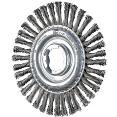 PFERD - Wheel Brushes; Outside Diameter (Inch): 4-1/2 ; Wire Type: Knotted ; Fill Material: Carbon Steel ; Trim Length (Inch): 3/4 ; Filament Wire Diameter Range: 0.0200-0.0299 ; Maximum RPM: 15000.000 - Exact Industrial Supply