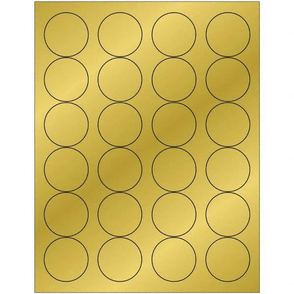 Tape Logic - Pack of (24), 100 Sheet 1.66" x 1-21/32" Gold Permanent Acrylic Laser Labels - USA Tool & Supply