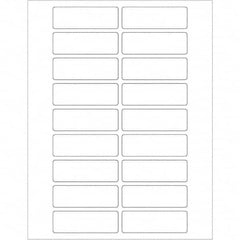 Tape Logic - Pack of 100 Sheets 3" x 1" White Polyester Weatherproof Labels, 18 Labels/Sheet - USA Tool & Supply