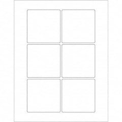 Tape Logic - Pack of (6), 100 Sheet 3" x 3" White Polyester Weatherproof Labels - USA Tool & Supply