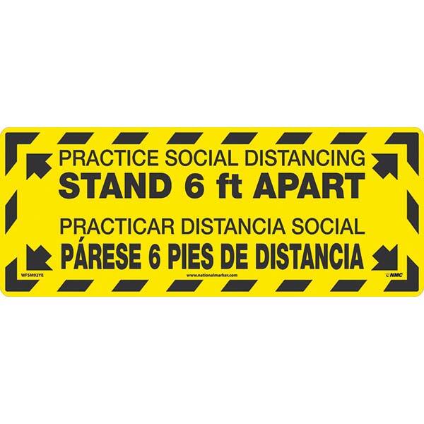 NMC - Adhesive Backed Floor Signs Message Type: COVID-19 Graphic Type: None - USA Tool & Supply